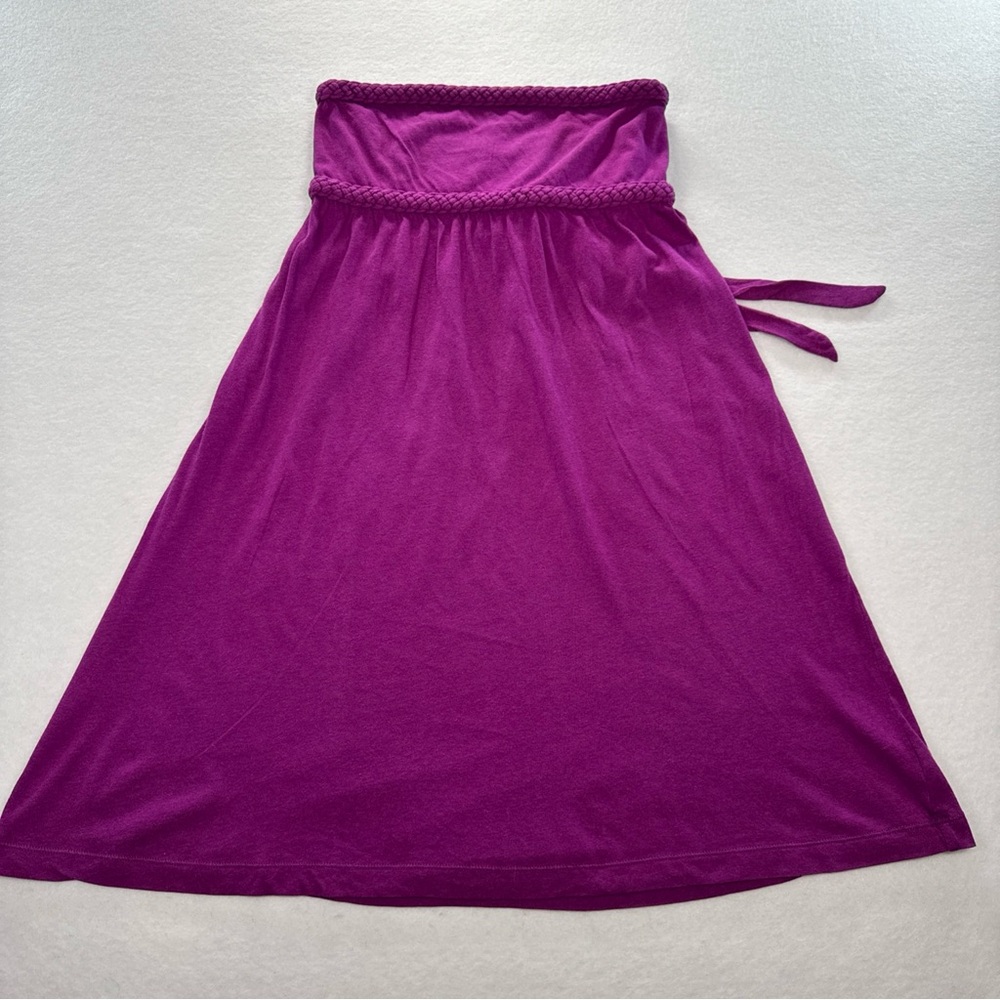 Y2K American Eagle AE Strapless Mini Dress Knit Smocked Back Empire Waist Tie